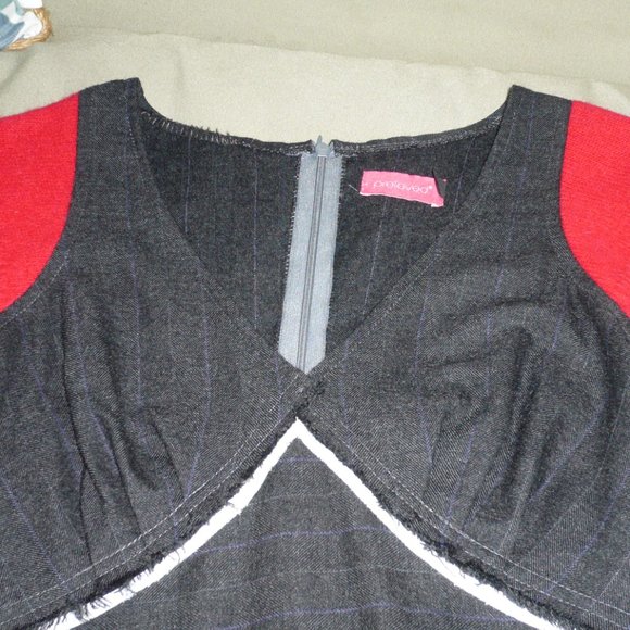 Whimsigoth Wool Knit Red Cap Sleeve Dress - Picture 12 of 13